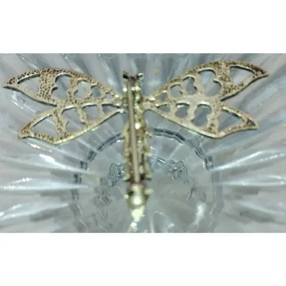 Vintage Sterling Silver Dragonfly Brooch – 925 Filigree Openwork Pin (1980s) - Picture 4 of 4